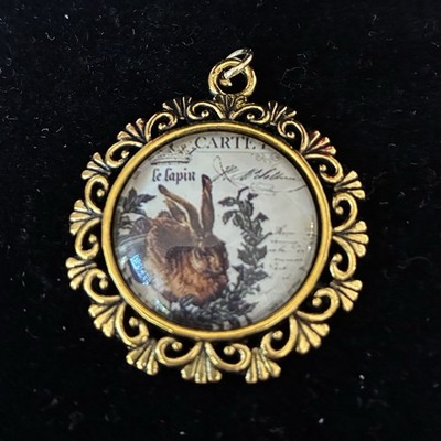 Le Lapin French Bunny Rabbit & Lavender, Famous Hare Charm Pendant for Bracelet