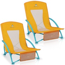 Camphill Beach Chairs 2 Packfolding Compact Seat Chairs For Adults W/Mesh