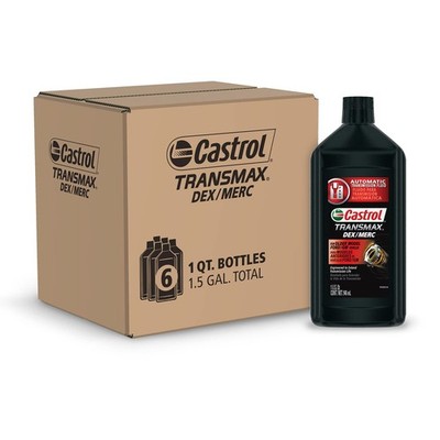 Castrol Transmax DEX/MERC Automatic 1 Quart, Count of 6 (Pack 1), Dark Red 