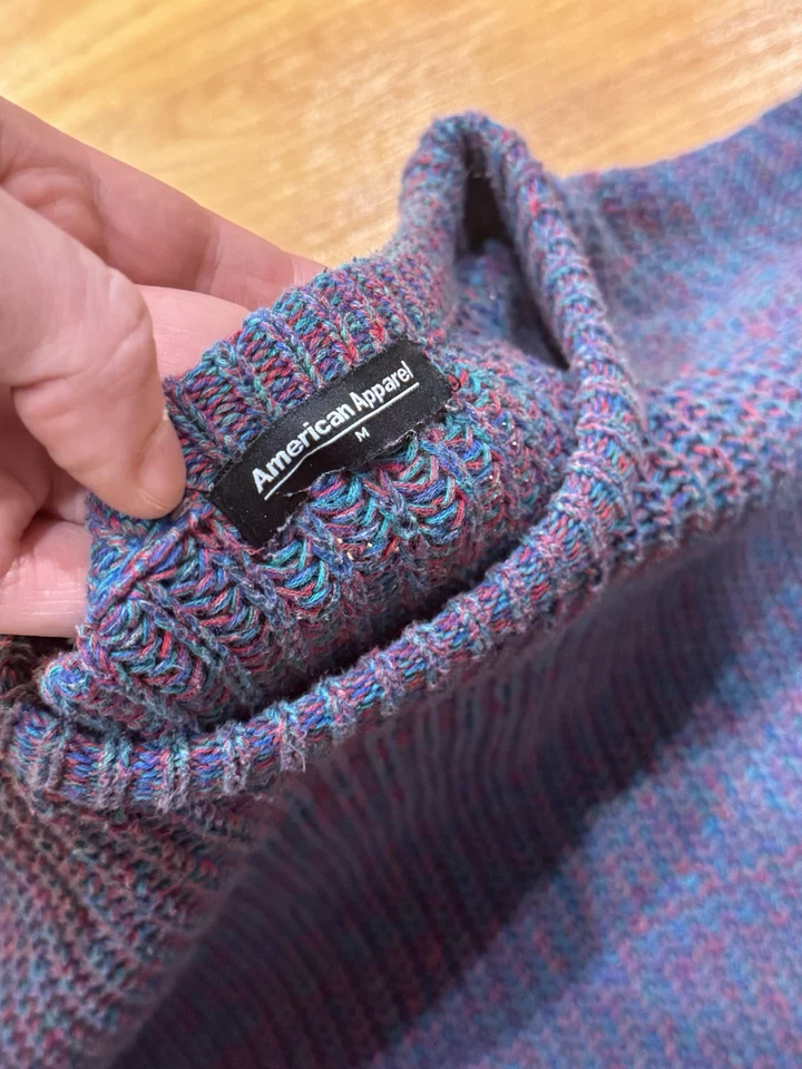 Suéter de Pescador American Apparel Mediano Rojo Púrpura Mezcla LA EE. UU. Hecho Foto 4 de 4