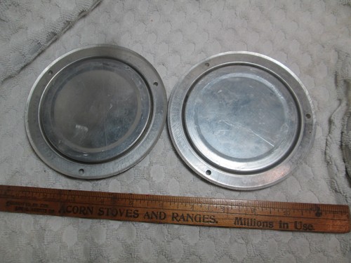 2 Vtg Dominion Auto Saf-T-Ray Yellow Amber Reflectors Canada 5.25" Diam Overall - Picture 2 of 2