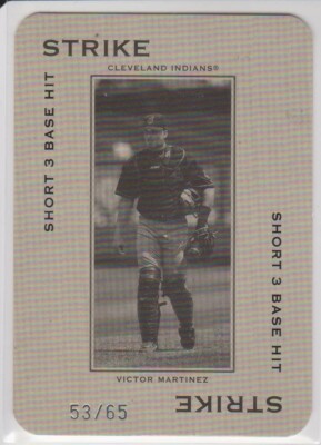 VICTOR MARTINEZ 2005 THROWBACK THREADS POLO GROUNDS STRIKE #53/65 INDIANS S2