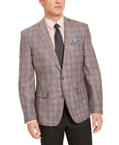 Bar Iii Mens Slim-fit Plaid Sport Coat Red 40 R/M37.5 Red - 第 1/2 張圖片
