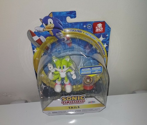Sonic The Hedgehog 30 Aniversario COLA DE NEÓN con 10 anillos 4" Jakks Pacific Nuevo - Imagen 3 de 3