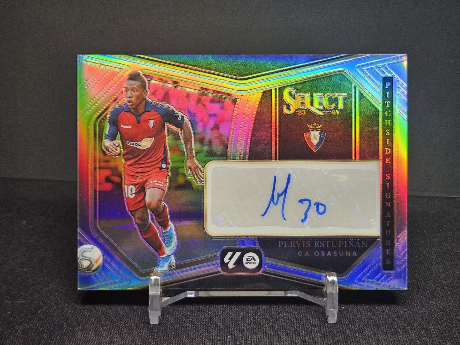 2023-24 Select La Liga Pervis Estupinan Pitchside Signatures Autograph Silver