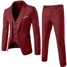 Groom Men Wedding Prom Suit Tuxedo Men Formal Suits 3Pcs Set (Jacket+Pants+Vest)