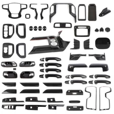 ?? For Silverado 2019-2021 Carbon Fiber Interior Dashboar Panels Set Cover Trims