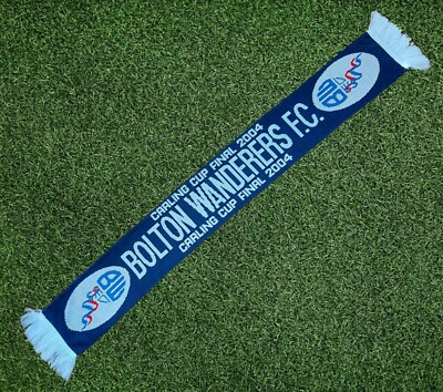 Football scarf Bolton Wanderers , CARLING CUP FINAL  2004 soccer scarves 