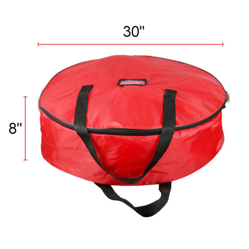 25"-36" Christmas Wreath Storage Bag w/ Handle and Double Zipper Decor Container - Picture 10 of 26