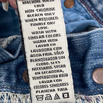 シン NO. 67 Womens Low Rise Button Fly Large Cuff Distressed Denim