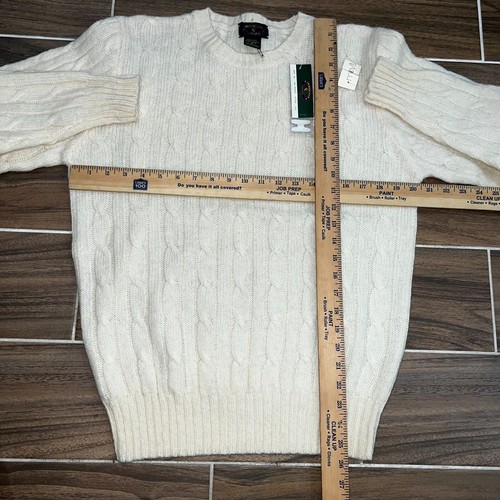 Charter Club Mens Ivory Cable Knit 100% Wool Soft Touch Sweater M Preppy - Picture 6 of 6
