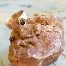 Handmade 925 Sterling Silver Ring Artisan Hand Wrought Mystic Topaz sz 5.75- sz6