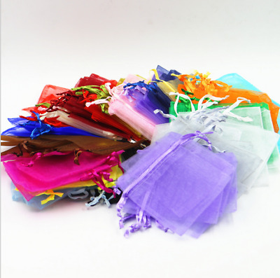 100pc Organza Gift Bags Jewelry Candy Bag Wedding Favors Bags Mesh Gift Pouches 