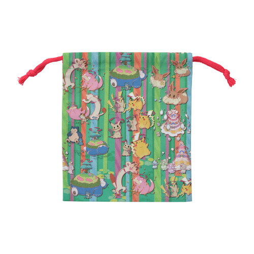 Pokemon Center Original Gigantamax Gathered Drawstring Bag pouch Mimikyu Meowth
