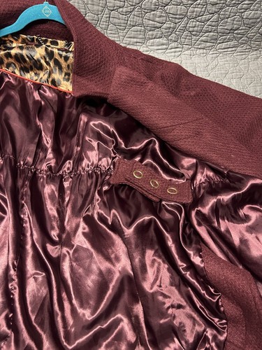 Steve Madden ~Poncho Style Jacket ~Merlot~Adjustable Waist Size XL - Picture 4 of 6