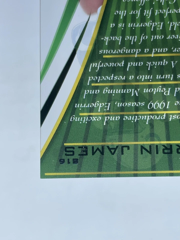 1999 Collector’s Edge Masters Sentinels Acetate Edgerrin James RC Rookie 041/500 - Image 3 of 4