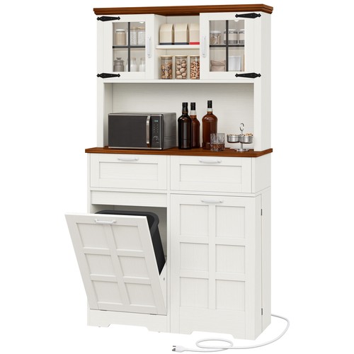 69" Kitchen Pantry Tiltout Trash Storage w/Adjustable