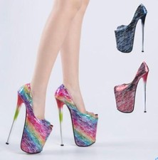 Women Platform Sandals Peep Toe Super High Heels pumps Nightclub Stilettos Shoes