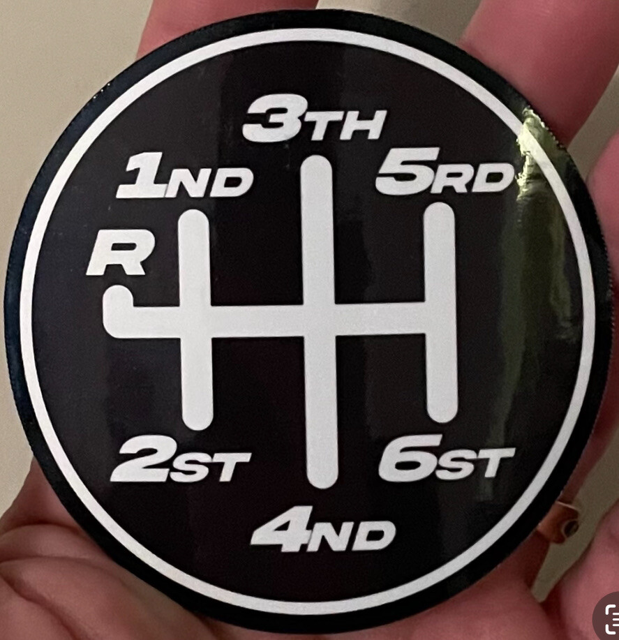 Stick Shift Sticker 6 Speed Manual Shift Pattern Decal - Black & White ...