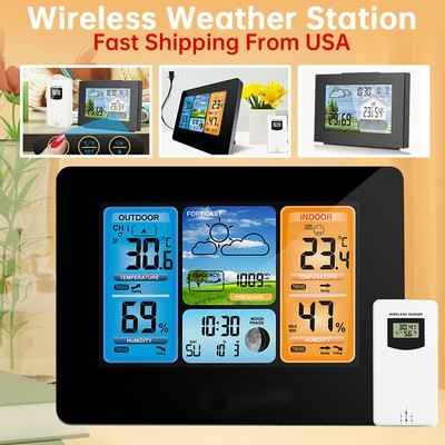 Xmas Weather Station Wireless Indoor Outdoor Hygrometer Thermometer Forecast New