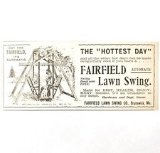 Fairfield Automatic Lawn Swing 1897 Advertisement Victorian Furniture ADBN1yyy