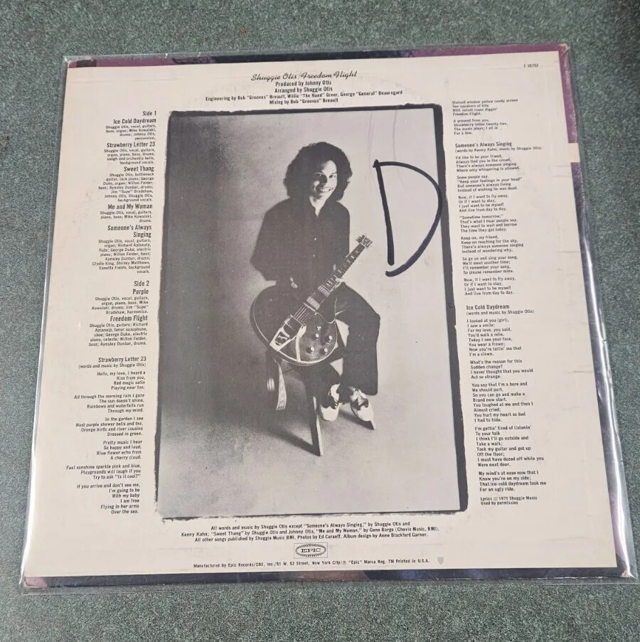 Shuggie Otis Freedom Flight Vinyl 1st Pressing Rare Promo Copy VG+ 