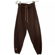 Playboy By Pacsun Sweatpants XS Brown Color Playboy Varsity Graphic