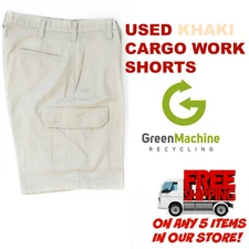 Used Cargo Work Shorts KHAKI Cintas Redkap Unifirst G&K Dickies etc