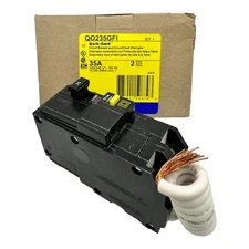NEW Square D QO235GFI 35 Amp 2 Pole 120/240V Ground Fault Circuit Breaker GFCI