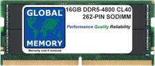 16GB DDR5 4800MHz PC5-38400 262-PIN SODIMM MEMORY RAM FOR LAPTOPS/NOTEBOOKS