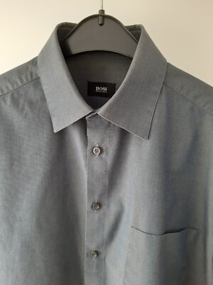 Hugo Boss  -  Herren Langarmhemd  -  Grau  -  Größe 41  -  Modern Fit