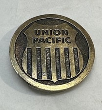 Vintage Union Pacific Railroad Locomotive UPR Train Logo Belt Buckle 1973