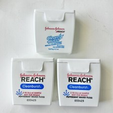 Lot 3 Vintage Johnson Reach Cleanburst Icy Peppermint Waxed Floss 5 YD READ DESC