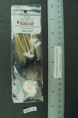 Hareline Gallo De Leon Ginger Speckled Saddle Hackles Lot-SF 43