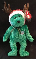 Ty Green 2002 Holiday Teddy Bear Beanie Baby 2002