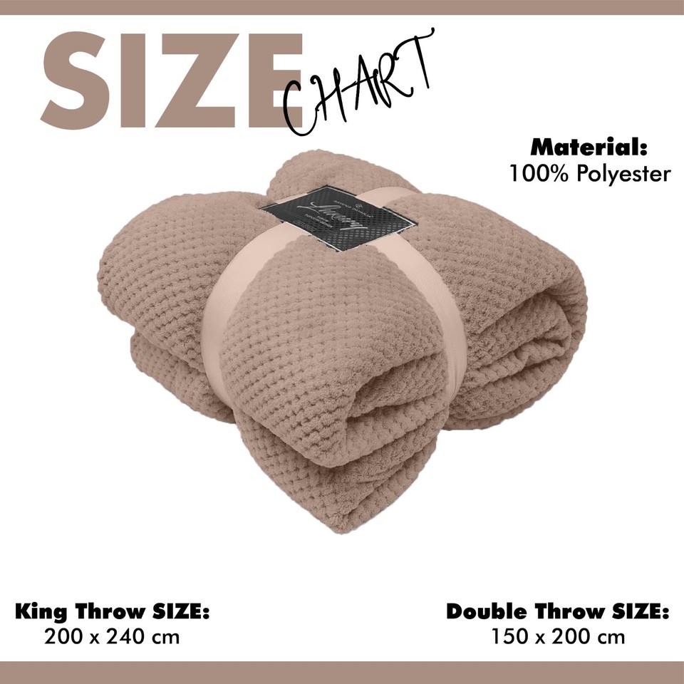 Luxury Popcorn Throws Double & King Size Cuddly Cosy Warm Blanket For
