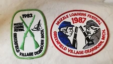 Vintage Greenfield Muzzle Loaders Festival Patches from 1982 and 1987 - Nice!
