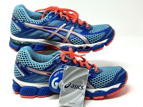 NEU Asics Gel Cumulus 15 T3C5N Damen-Laufschuhe Turnschuhe blau orange Größe 6 - Bild 2 von 10