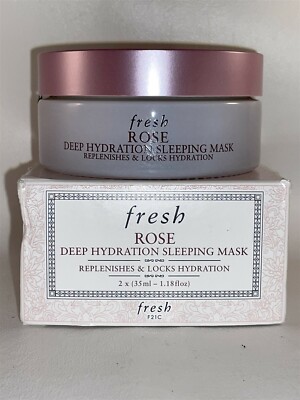 FRESH Rose Face Mask & Hydration Cream Gel 1.18 Oz x 2 Split Jar Large Size