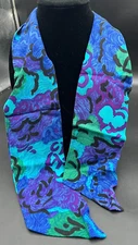 Multicolor Cotton Head Shoulder Scarf 42" Cloud Pattern