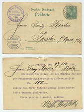 94884 - Postal Wilh. Geissler - Dresden-Neust. 27.12.1901 según Posta b Copitz