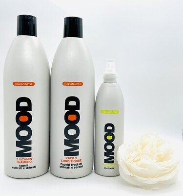 Elgon Mood 3 Vitamin Shampoo 33.8 Oz, Pack 1 Conditioner 33.8 Oz & Leave-in 10oz