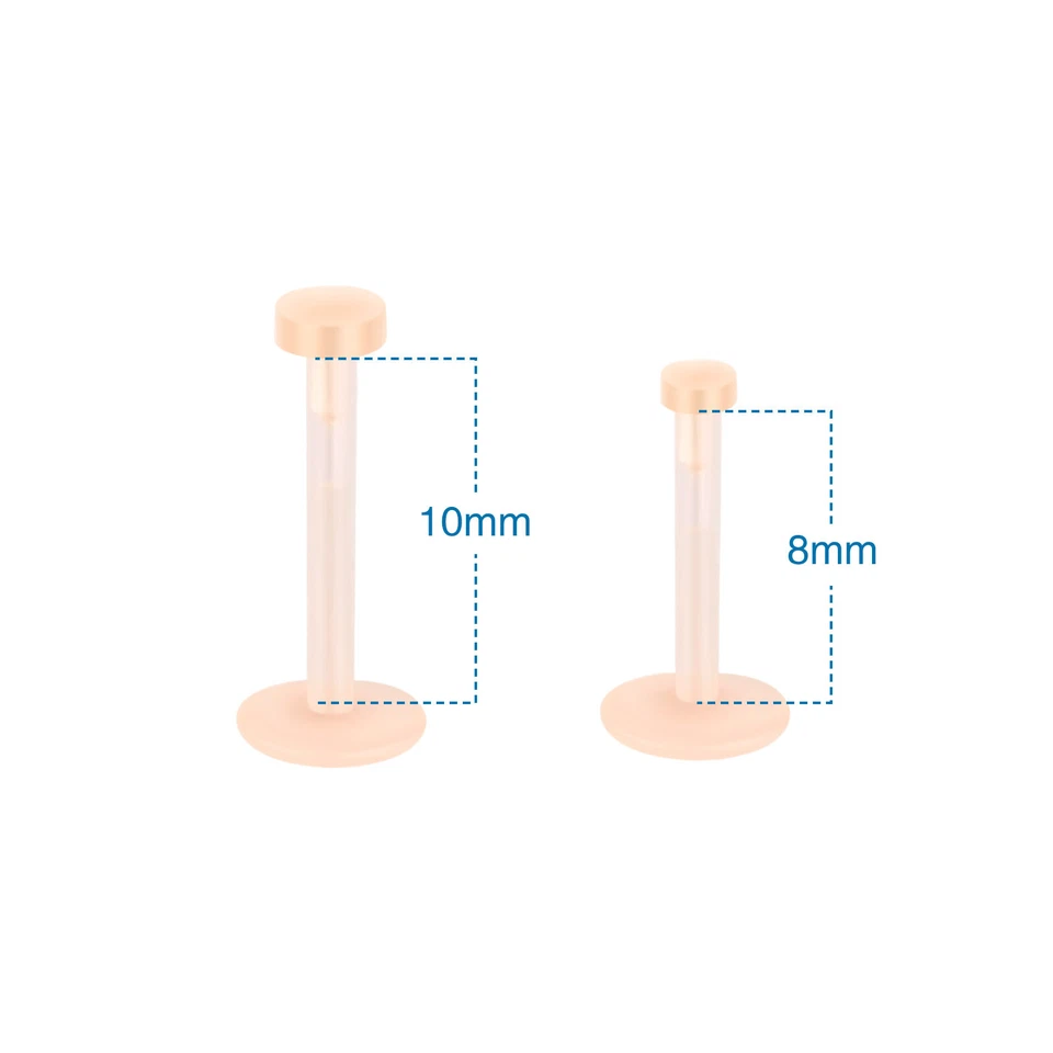 40Pcs Flat Push Top Labret Monroe Ring Silicone Lip Studs Earrings Retainer 16G - Image 3 of 4