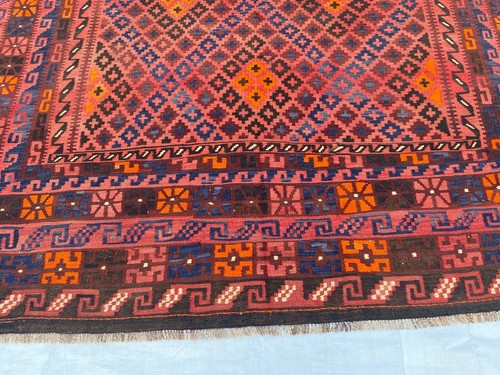 Red Large Boho Tribal Vintage Handmade Rug 8x12 Afghan Veg Dye Wool Turkish Rug - Picture 3 of 16