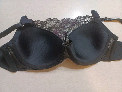Soma Cami Bra 34C Black Purple Lined Underwire - Picture 3 of 4
