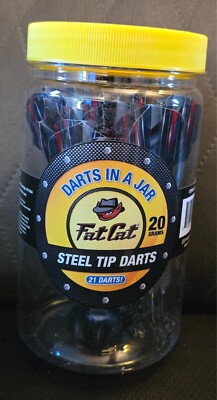 FAT CAT DARTS IN A JAR, 20 GRAMS, STEEL TIP DARTS,NEW STOCK, 21 DARTS