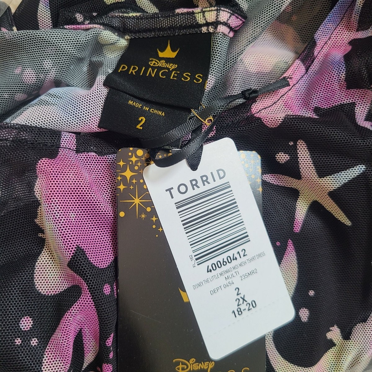 Torrid Disney The Little Mermaid Midi Mesh T Shirt Dress Plus Size 2X Black  Purp | eBay