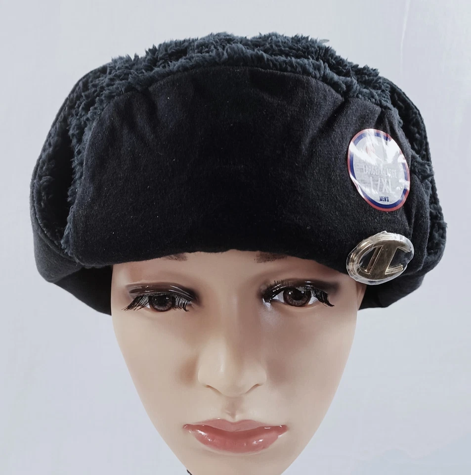 Champion Life Unisex Cálido, Sombrero de Cazador de Piel Sintética, Tono Dorado Logo C Negro L/XL Foto 4 de 4