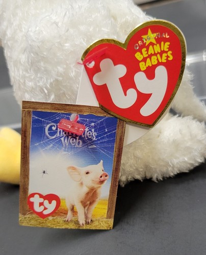 ⭐️ CHARLOTTE'S WEB ⭐️ WILBER the Pig & GUSSY the Goose TY Beanie Babies MWMT'S - Picture 5 of 7