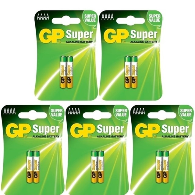 GP AAAA 10 Pack Super Fresh Super Alkaline 1.5V Batteries LR61 MN2500
